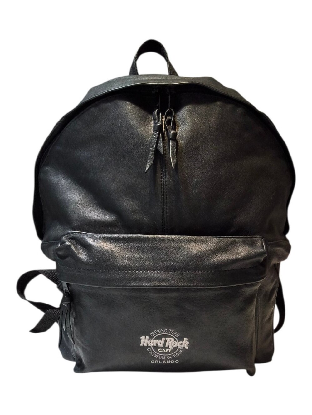 Vintage 90s Hard Rock Cafe Orlando Opening Team Staff Leather Backpack RARE
